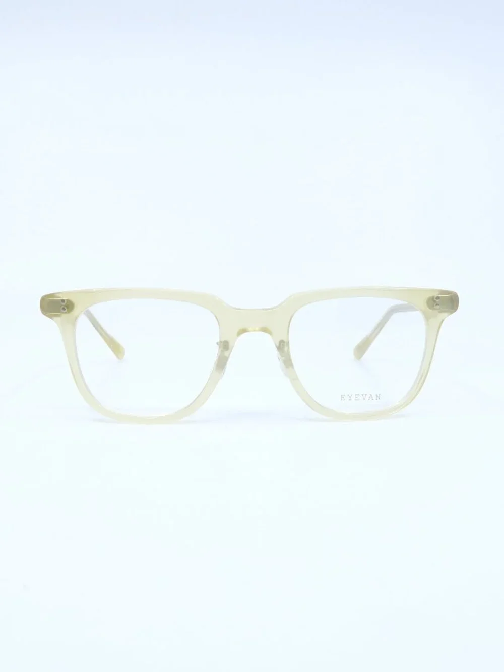 Eyevan FRANZ STW 49mm  Transparent Yellow New Men's Square Eyeglasses Frames.